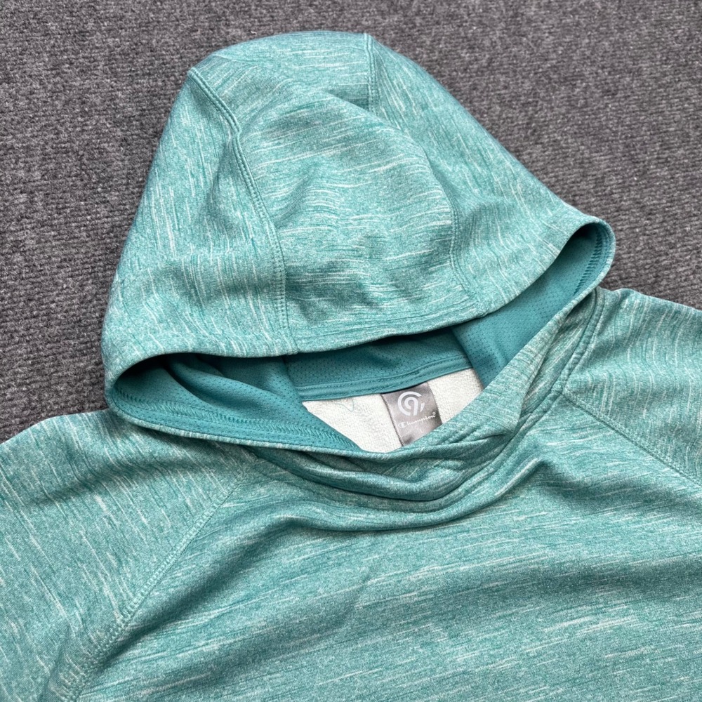 Champion Active Athleisure Sporty Teal Space Dye Pullover Scuba Hoodie
